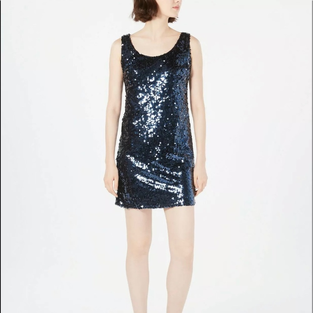 Women's Calvin Klein Sequin Tank Party Dress Navy